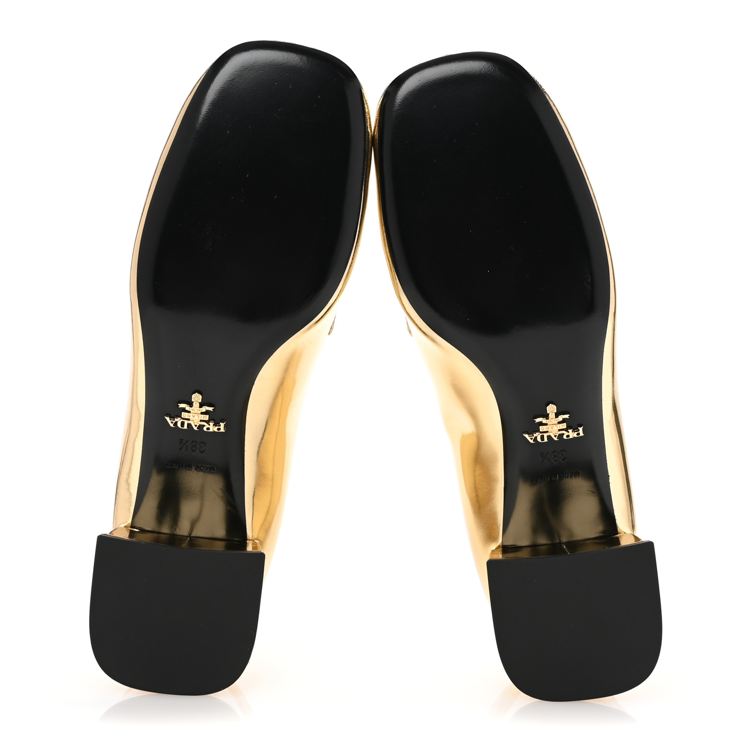 PRADA　フラットシューズ　ゴールド　金 ゴールド（金色）系 PRADA(プラダ) フラットシューズ(レディース