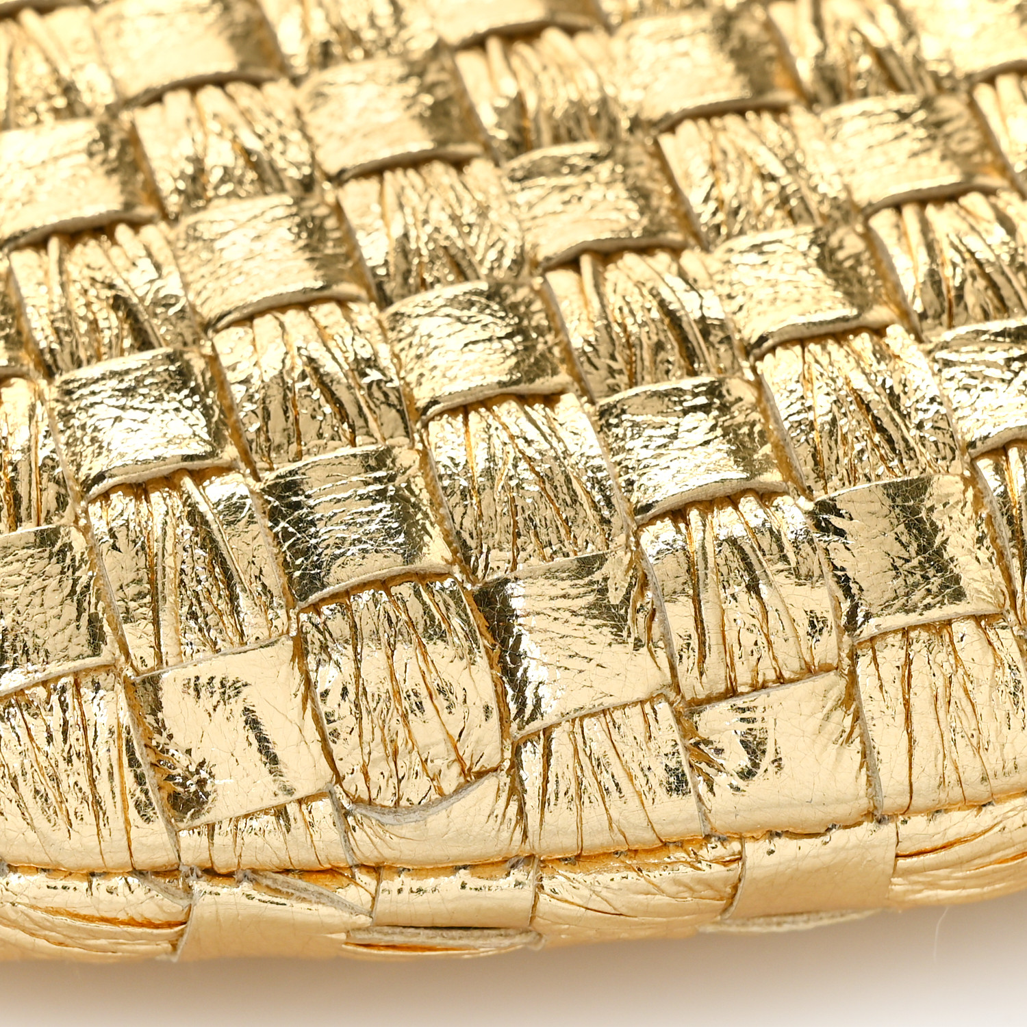 BOTTEGA VENETA Metallic Nappa Intrecciato Medium Turn Pouch