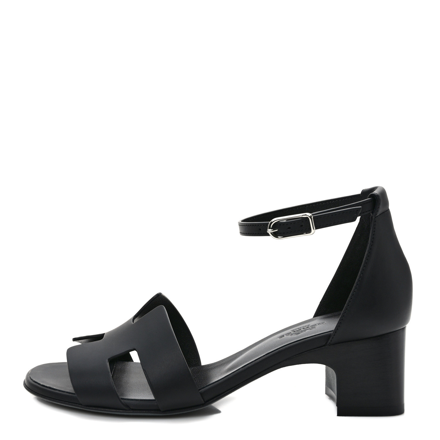 【オシャレな足元♪】HERMES アンサン Encens 50 HERMES Calfskin Encens 50 Sandals 37 Black 1420184