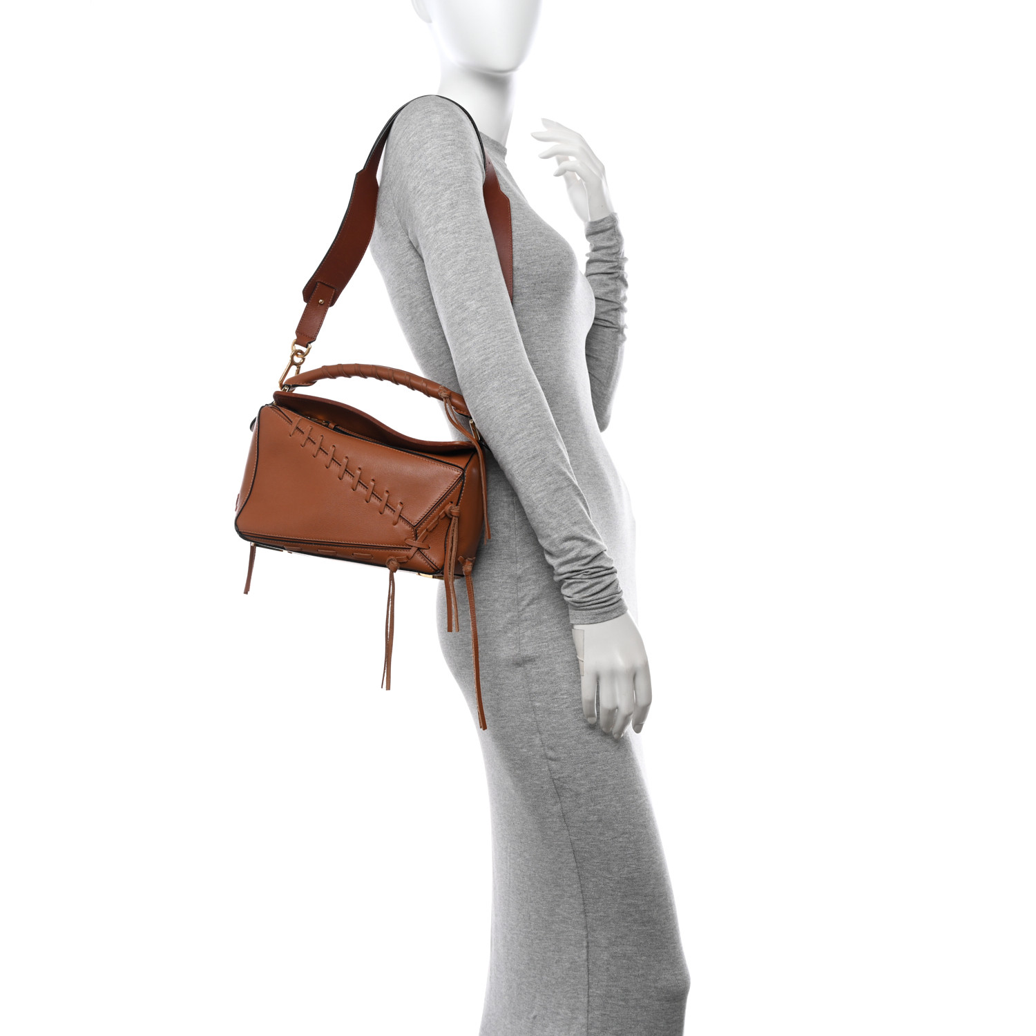 LOEWE Calfskin Small Laced Puzzle Bag Tan 1518752 | FASHIONPHILE