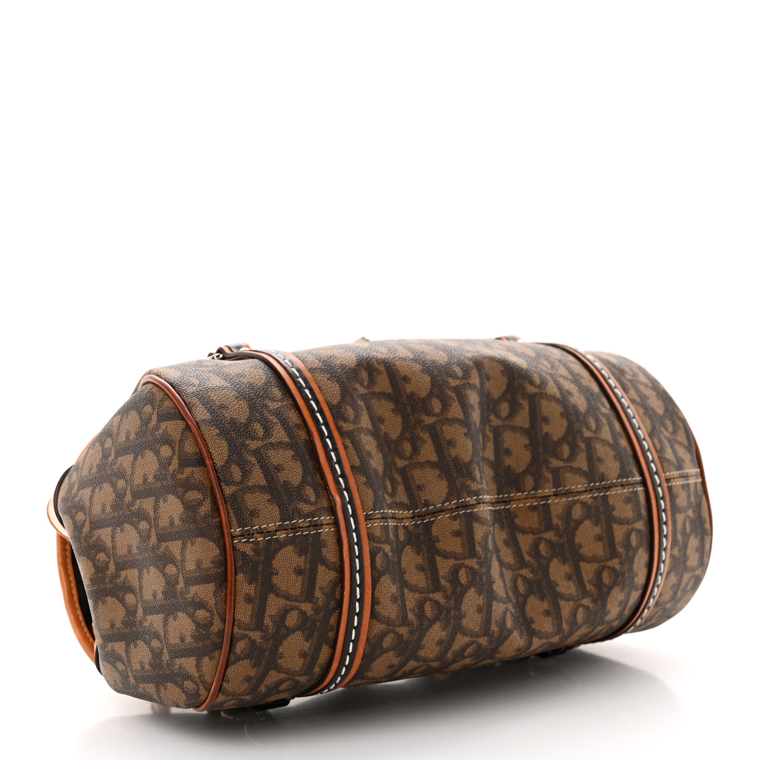 CHRISTIAN DIOR Monogram Romantique Trotter Flap Bag Brown