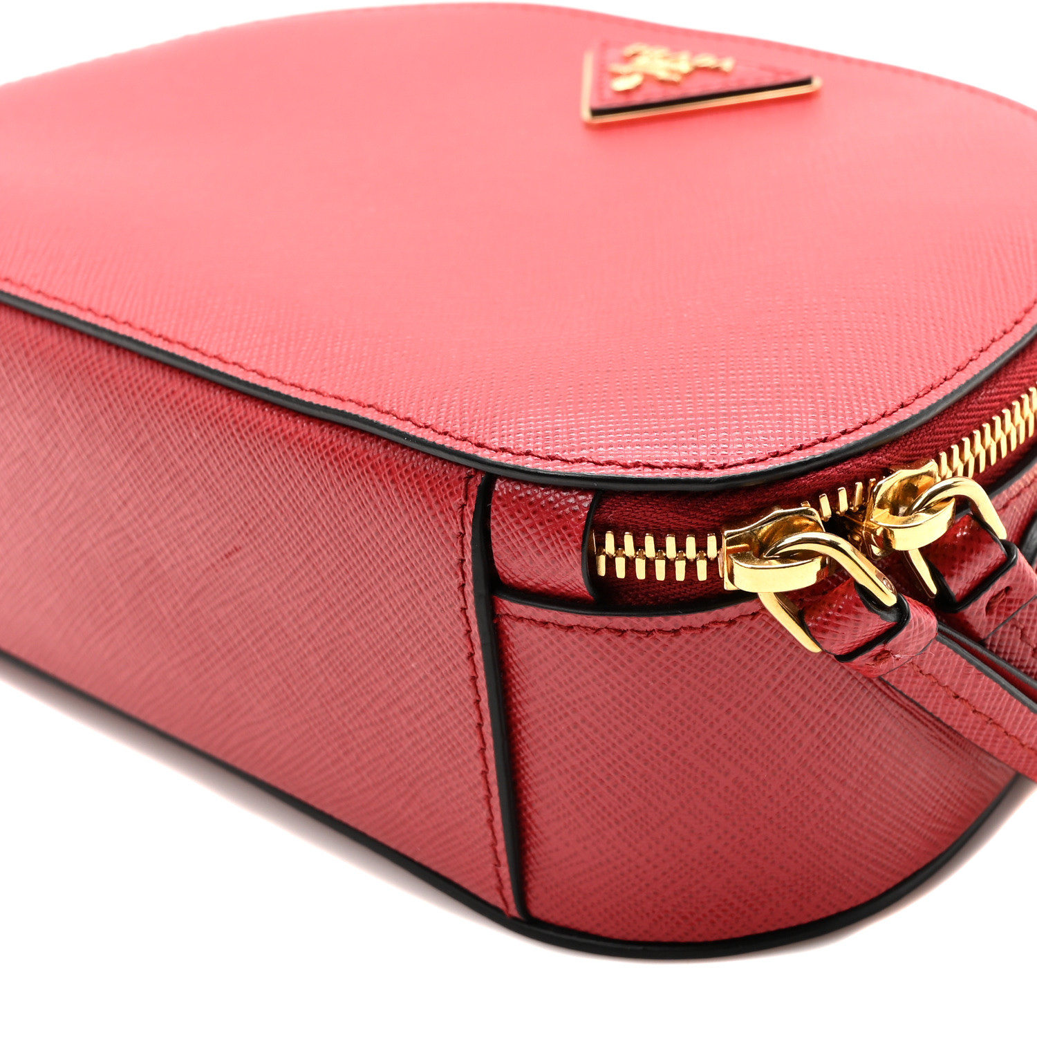PRADA Saffiano Lux Odette Crossbody Fuoco 1633113 | FASHIONPHILE