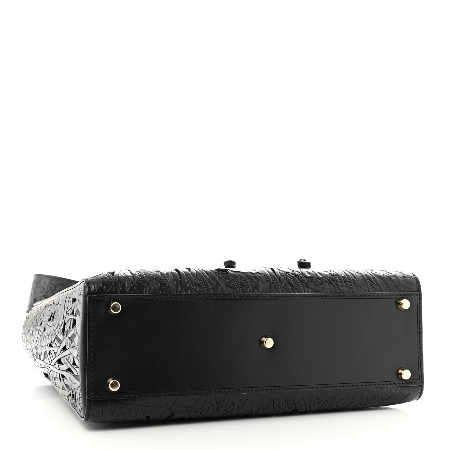 CHRISTIAN DIOR Calfskin Laser Cut Large Lady Dior Black