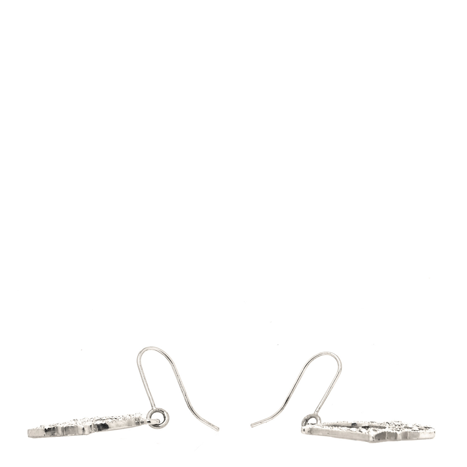 CHRISTIAN DIOR Crystal Logo Earrings Silver 1631510