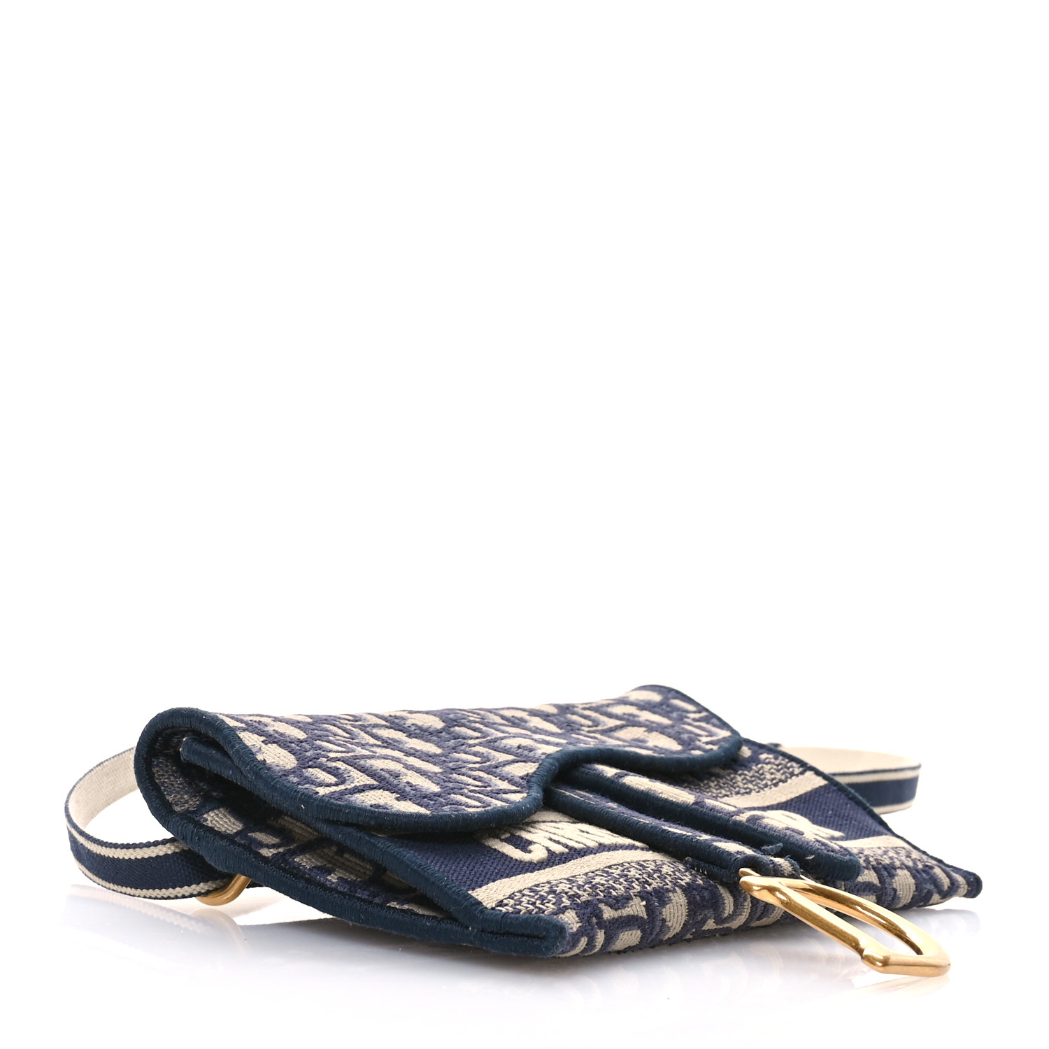 CHRISTIAN DIOR Oblique Slim Saddle Pouch Blue 1633784