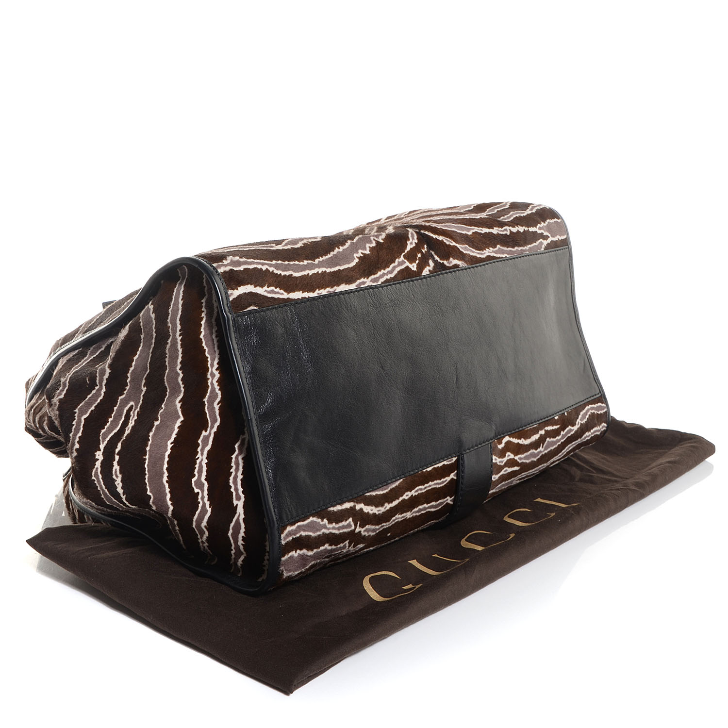 バッグ OLD GUCCI HAIR CALF LEATHER SHOULDER BAG GUCCI Calf Hair Zebra Print Large Soft Stirrup Shoulder Bag