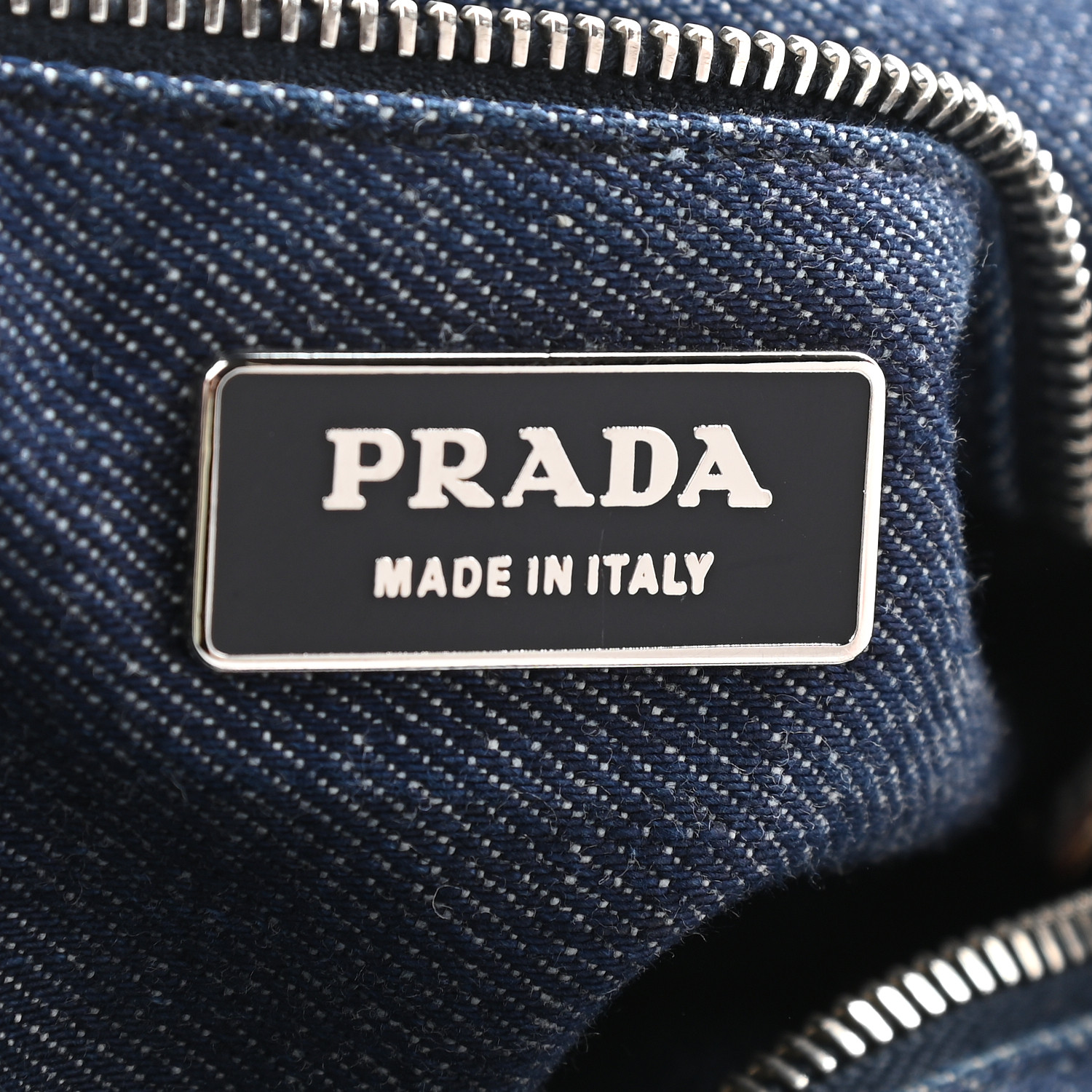 PRADA Denim Shoulder Bag Bleu 920180 | FASHIONPHILE
