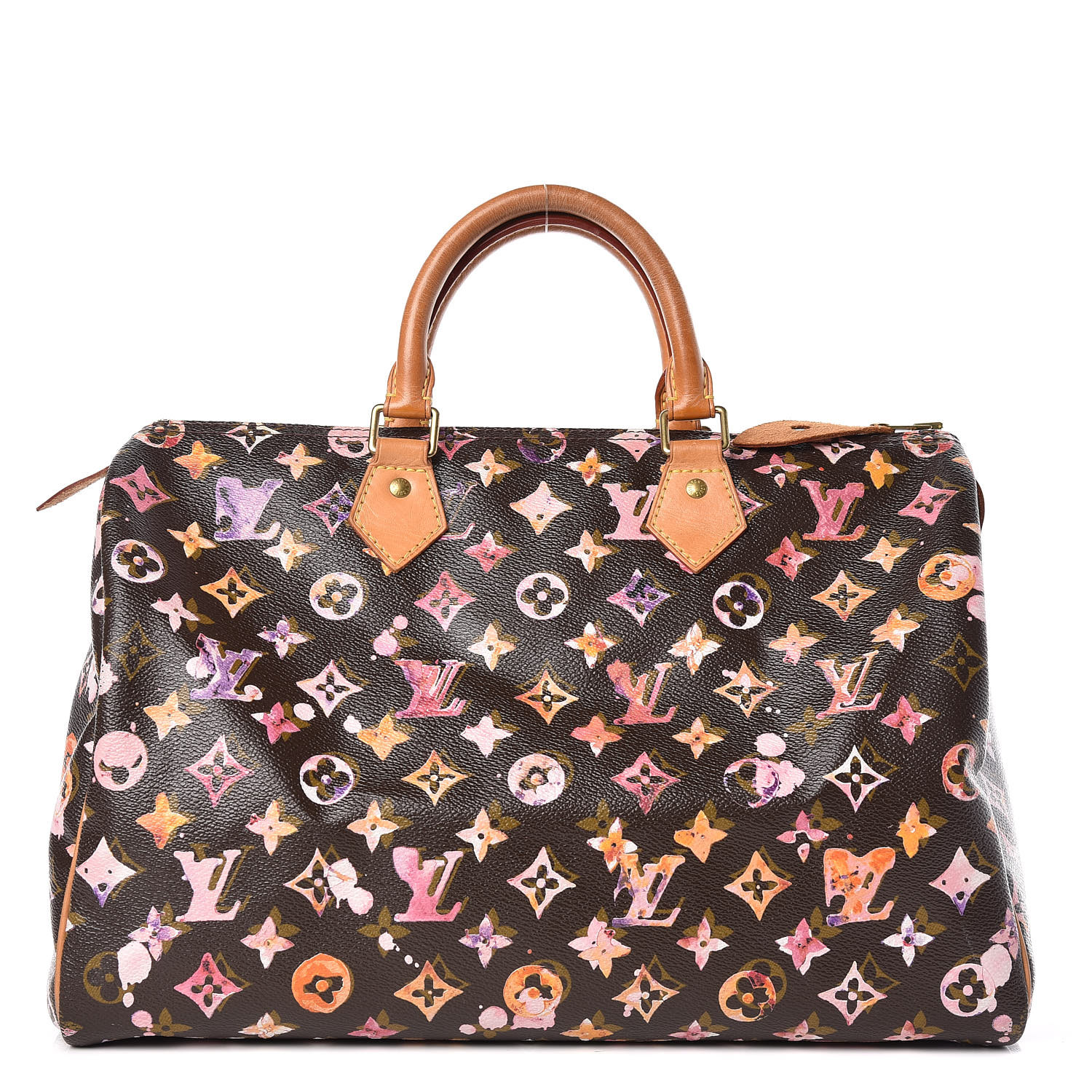 LOUIS VUITTON Watercolor Aquarelle Speedy 35 Brown 408339