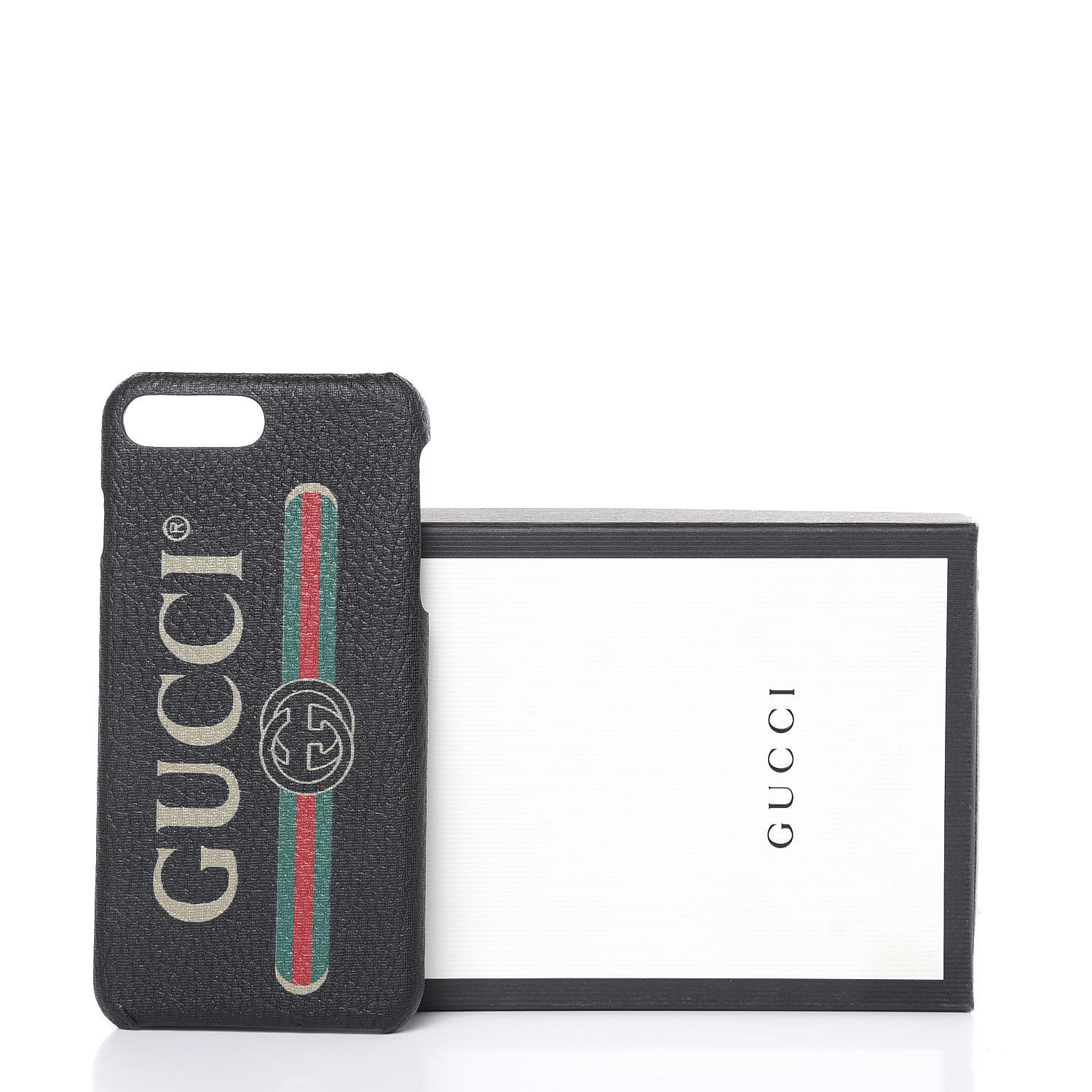 GUCCI Rubber Gucci Print iPhone 7/8 Plus Case Black 440296