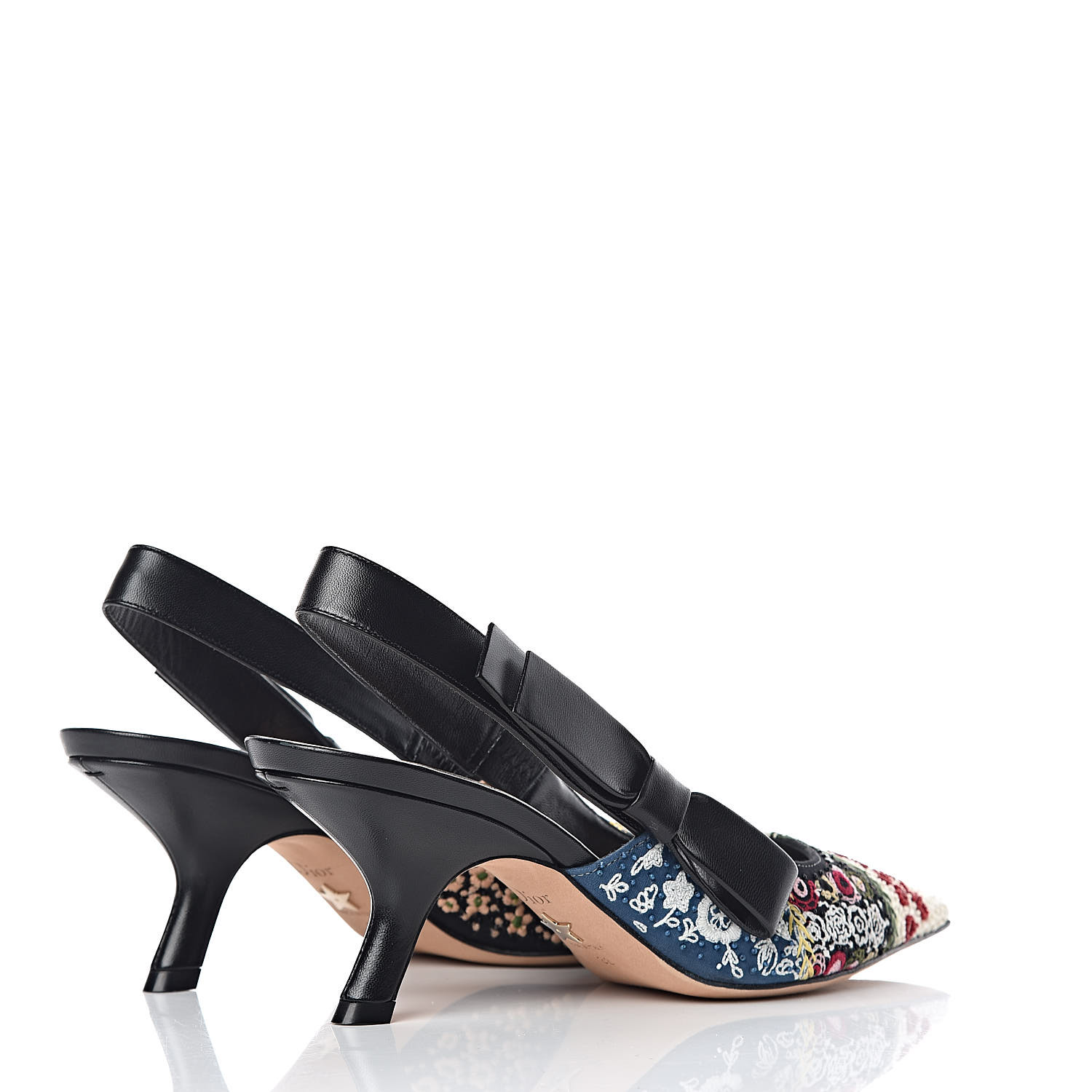 CHRISTIAN DIOR Embroidered Calfskin Beaded Sweet D Sling