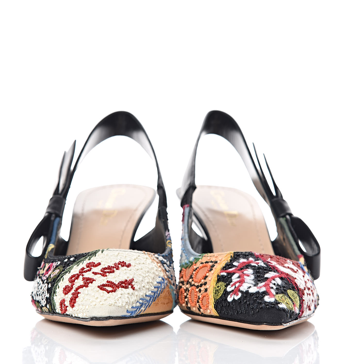 CHRISTIAN DIOR Embroidered Calfskin Beaded Sweet D Sling