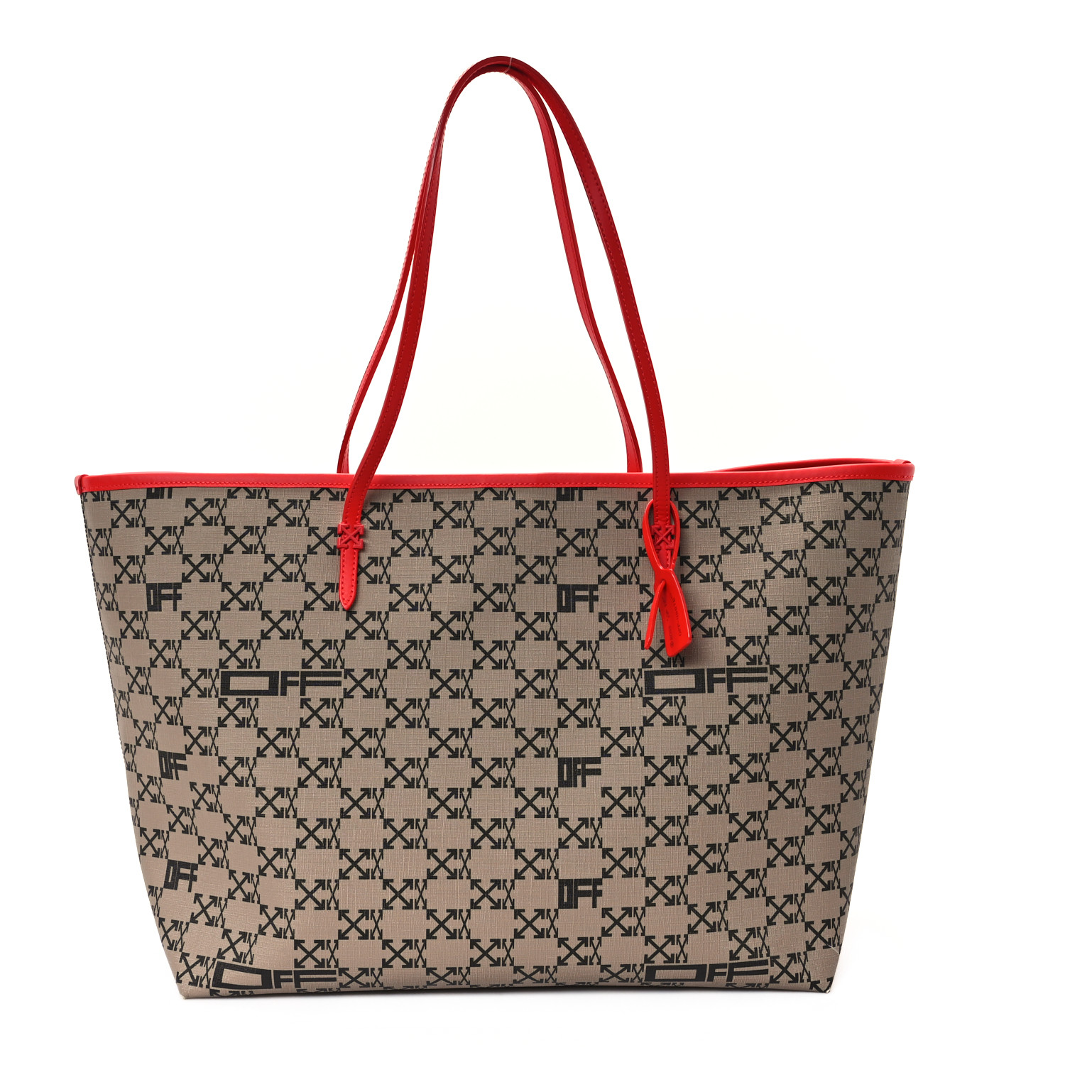 OFF-WHITE Coated Canvas Arrow Print Day Off Tote Bag Beige