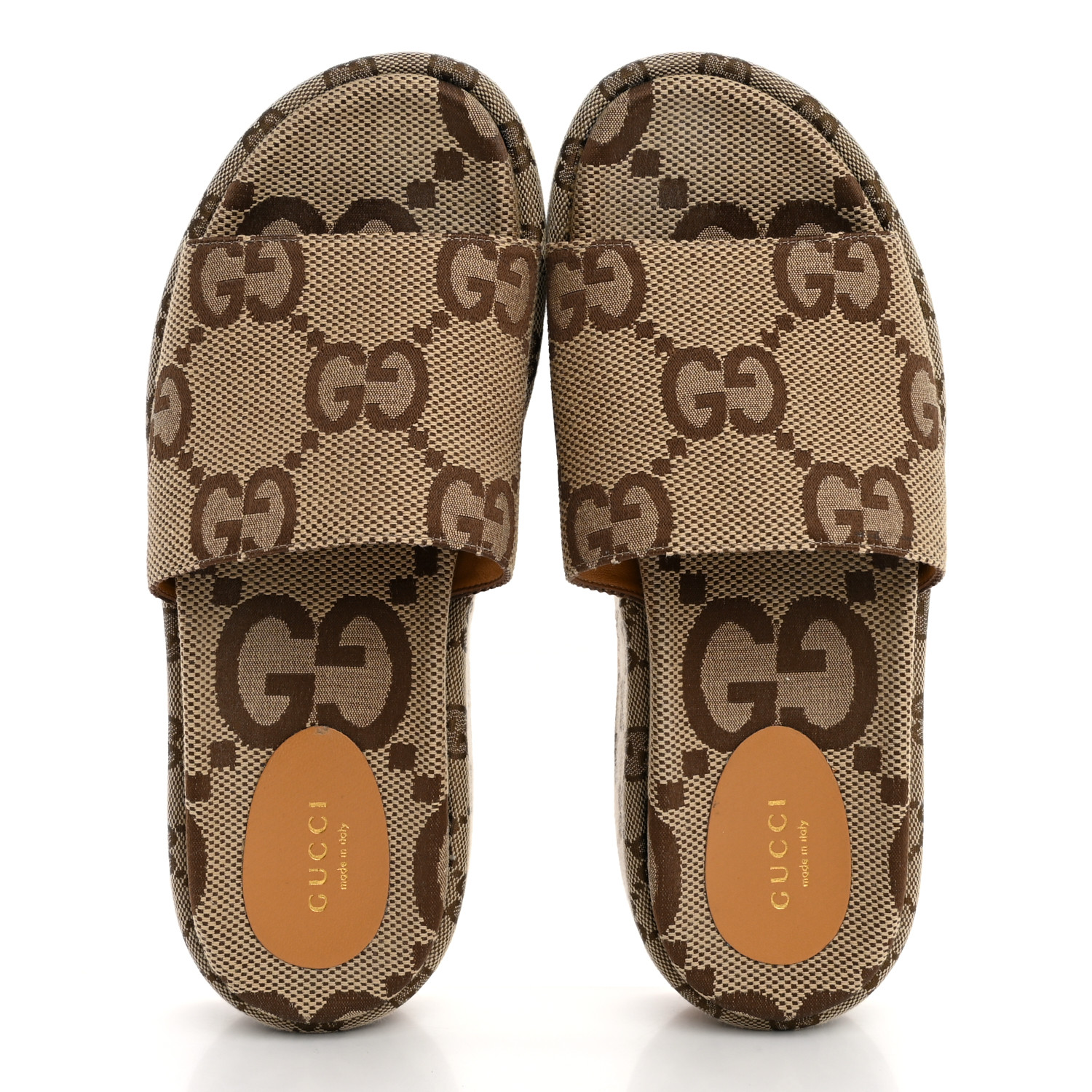 GUCCI アンジェリーナ GG プラットフォームスライド ベージュ Gucci Angelina Maxi GG Platform Slide Sandals | eBay