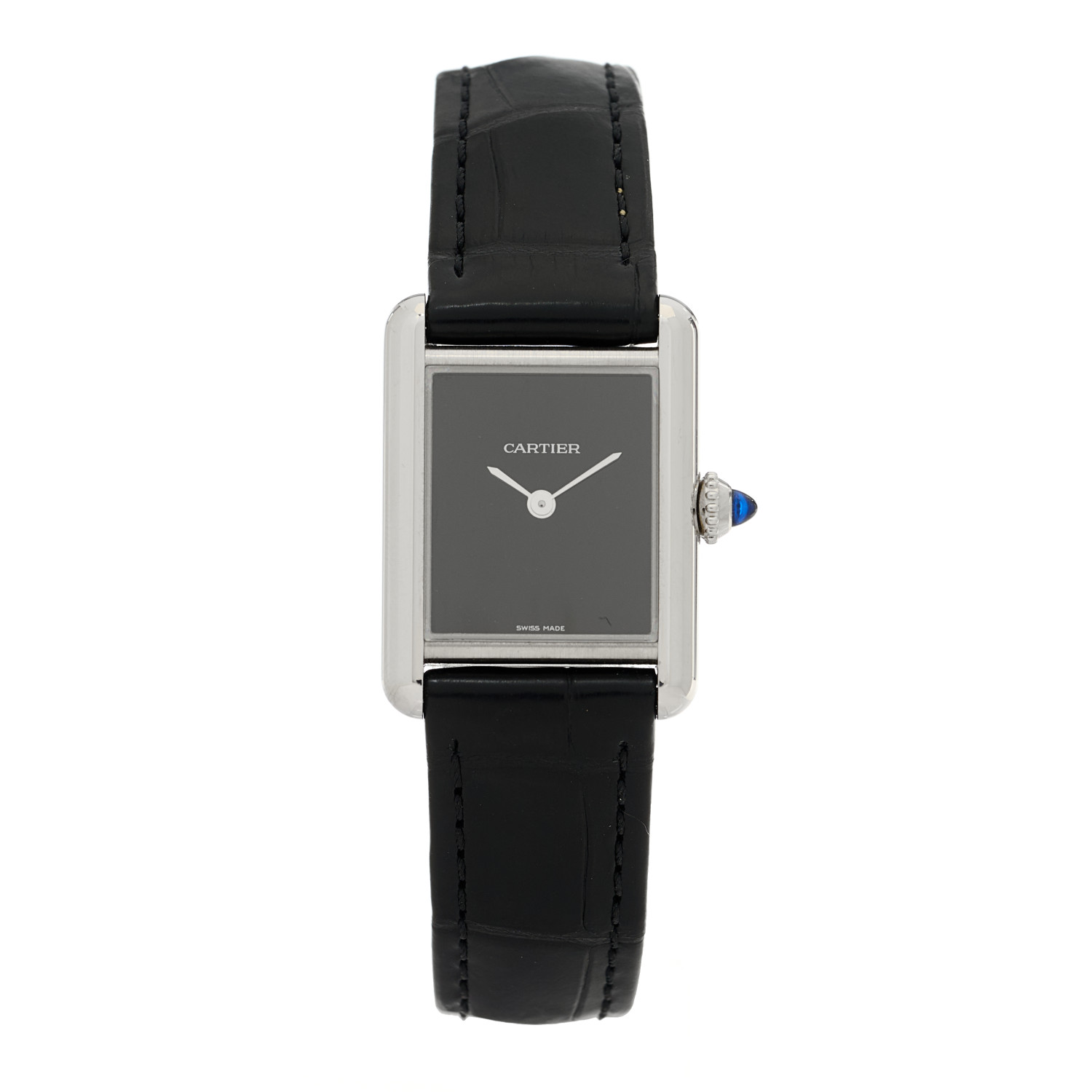 CARTIER Stainless Steel Alligator 22mm Must de Cartier Tank