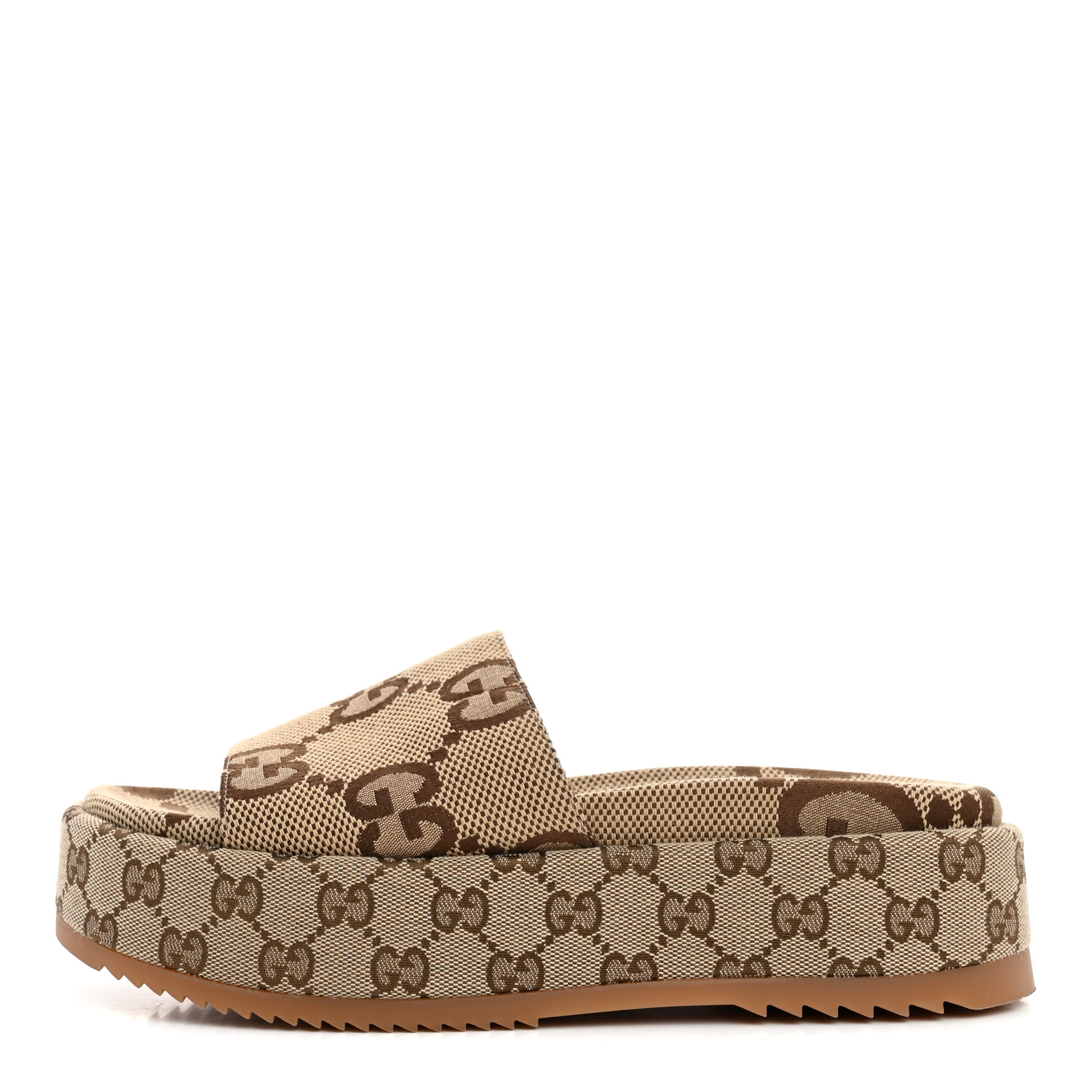 GUCCI Monogram Maxi GG Angelina Platform 55mm Slide Sandals