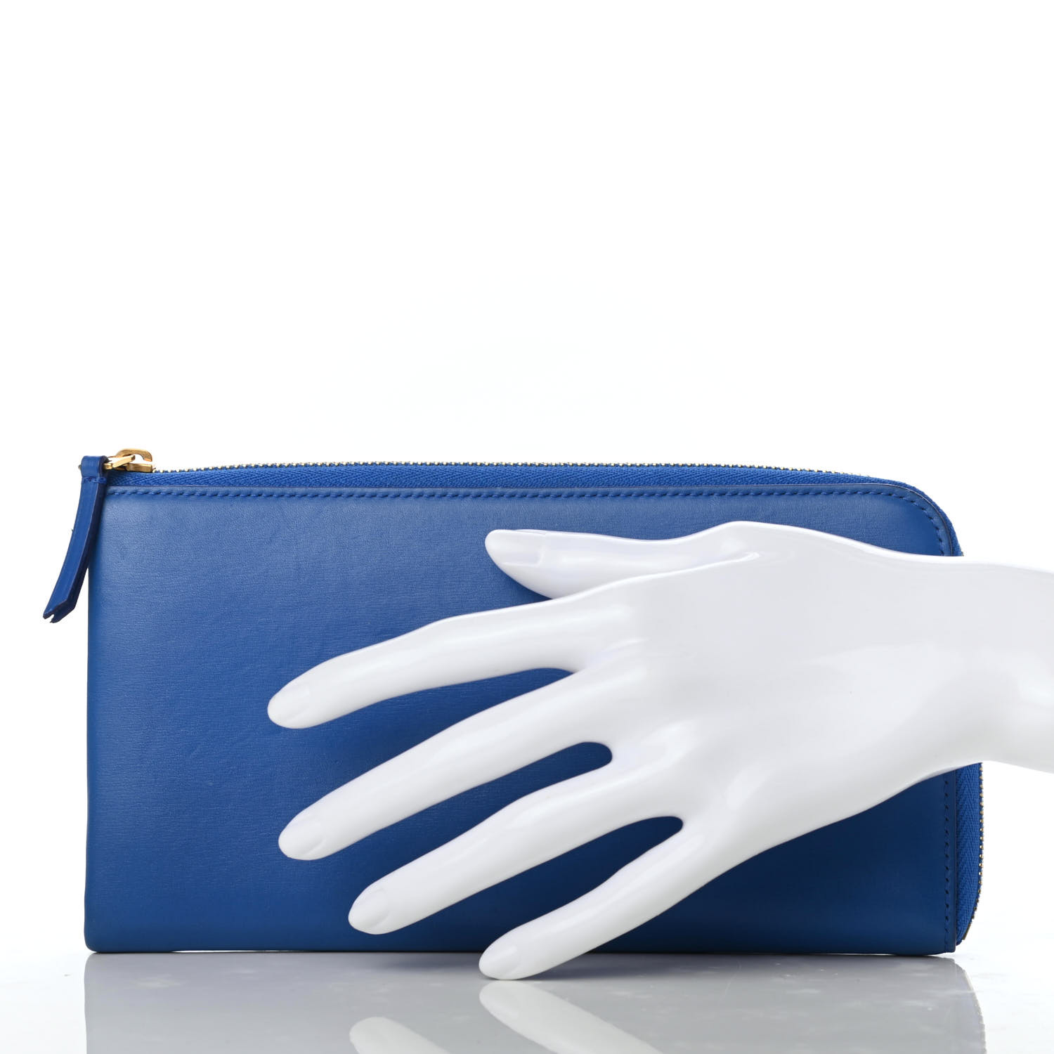 CELINE Smooth Calfskin Large Half Zip Multifunction Wallet