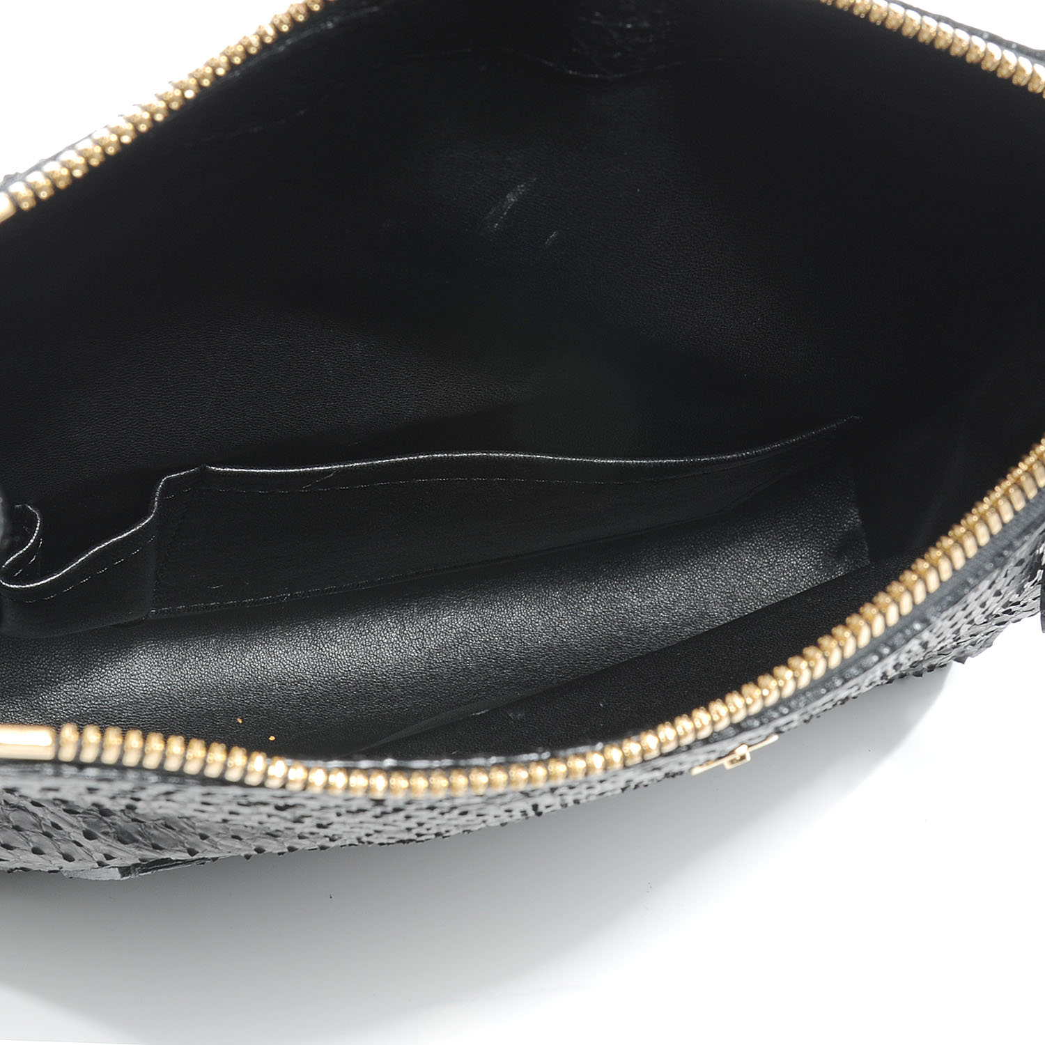 LOUIS VUITTON Python Petillante Clutch Black 55863