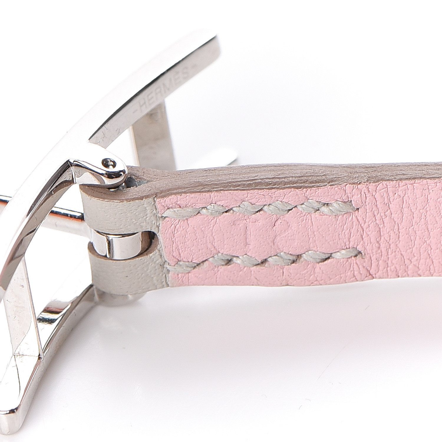HERMES Swift Behapi Double Tour Bracelet T2 Rose Sakura Gris