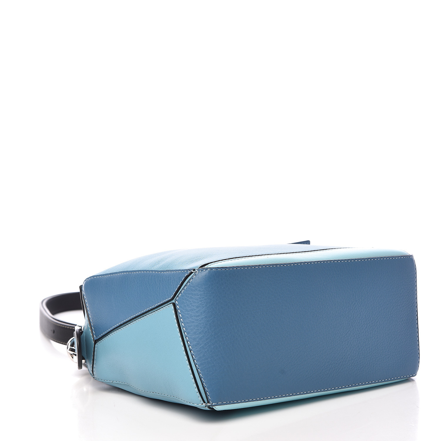 【関税&送料込】Loewe Pastel Light Blue Leather Small Puzzle Loewe Mini Puzzle Bag Leather 2 Way Shoulder Bag Light Blue