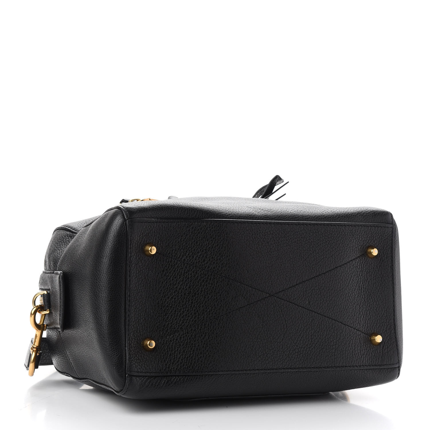 MARC JACOBS Calfskin Recruit Bauletto Satchel Tote Bag Black