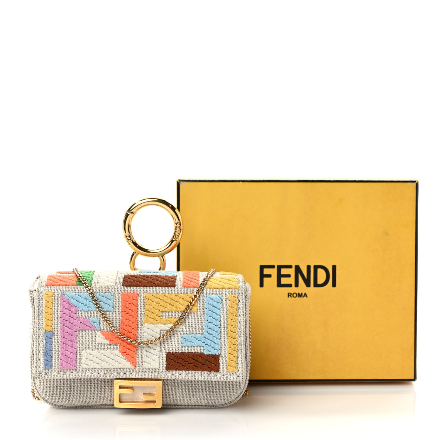 【関税&送料込】Fendi Embroidered Canvas Fendi Melon Crossbo FENDI Canvas Vitello King FF Embroidered Medium Peekaboo X