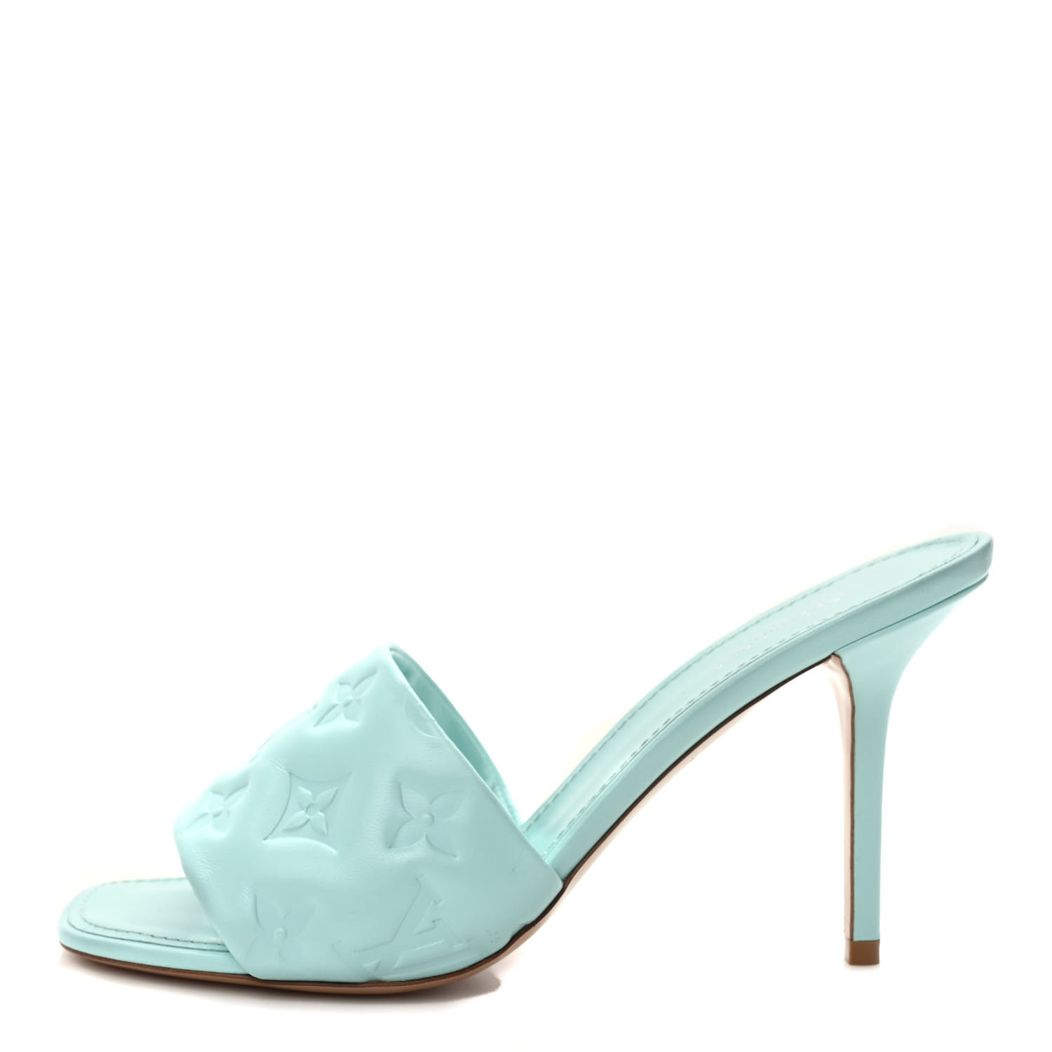 LOUIS VUITTON Lambskin Embossed Monogram Revival High Heel