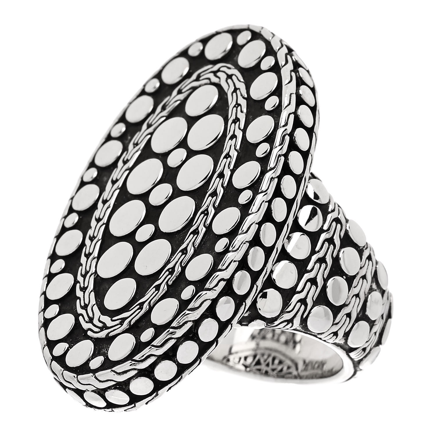 JOHN HARDY Sterling Silver Dot Oval Ring 54 7 1299066