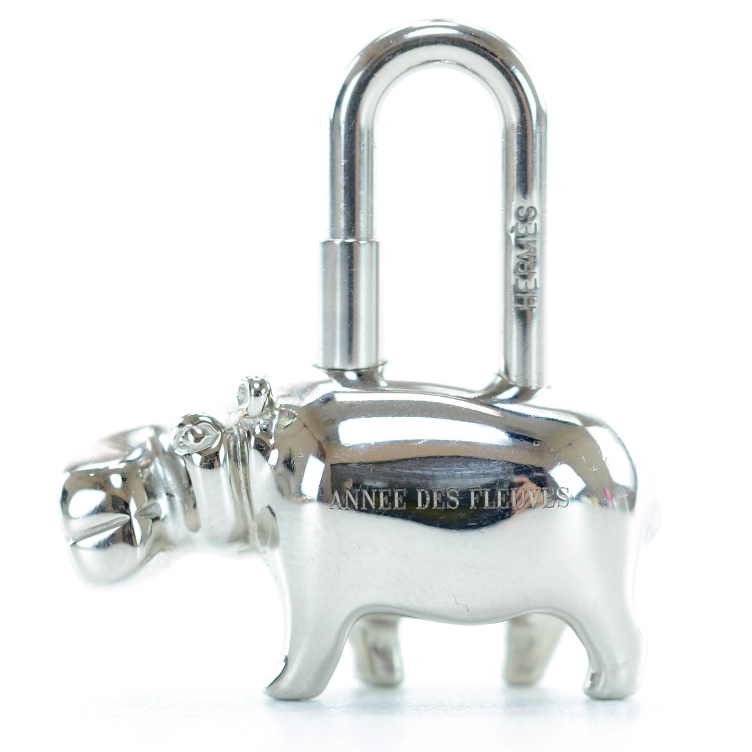 HERMES Annee Des Fleuves Hippo Cadena Silver 38835 | FASHIONPHILE