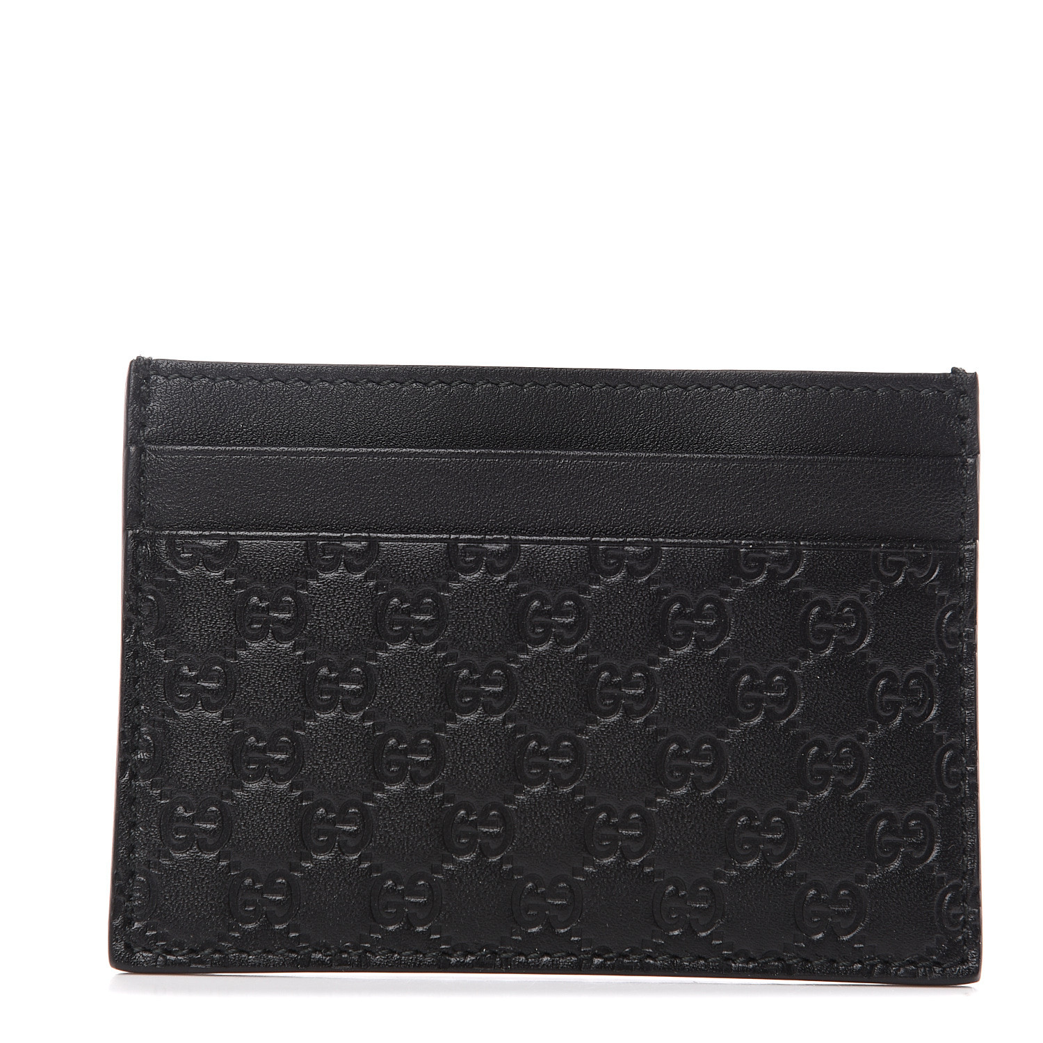 Gucci Black Guccissima Card Holder Mini