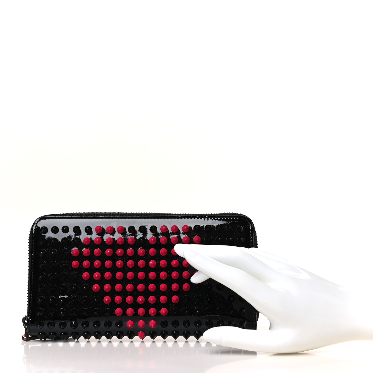 CHRISTIAN LOUBOUTIN Patent Panettone Spiked Valentines Zip