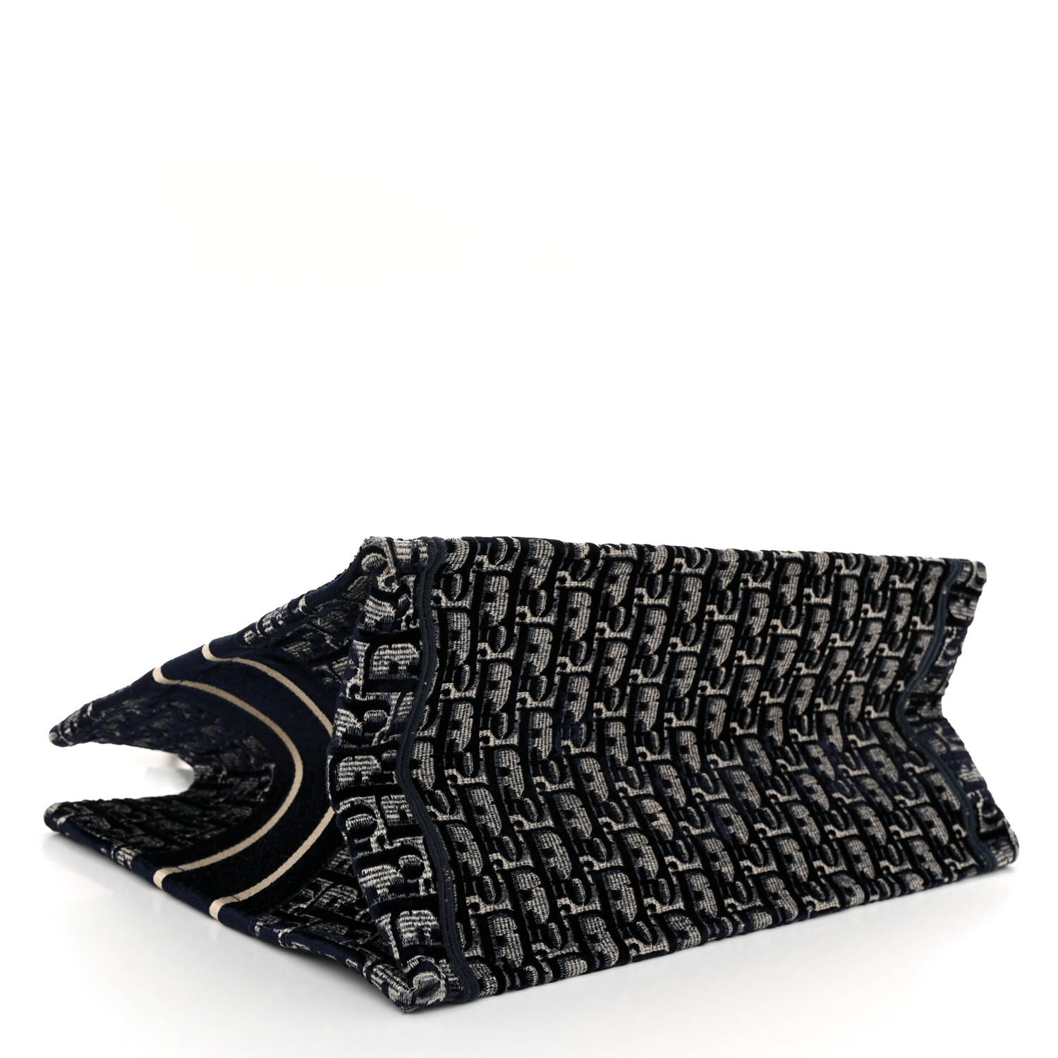 CHRISTIAN DIOR Oblique Velvet Medium Book Tote Blue