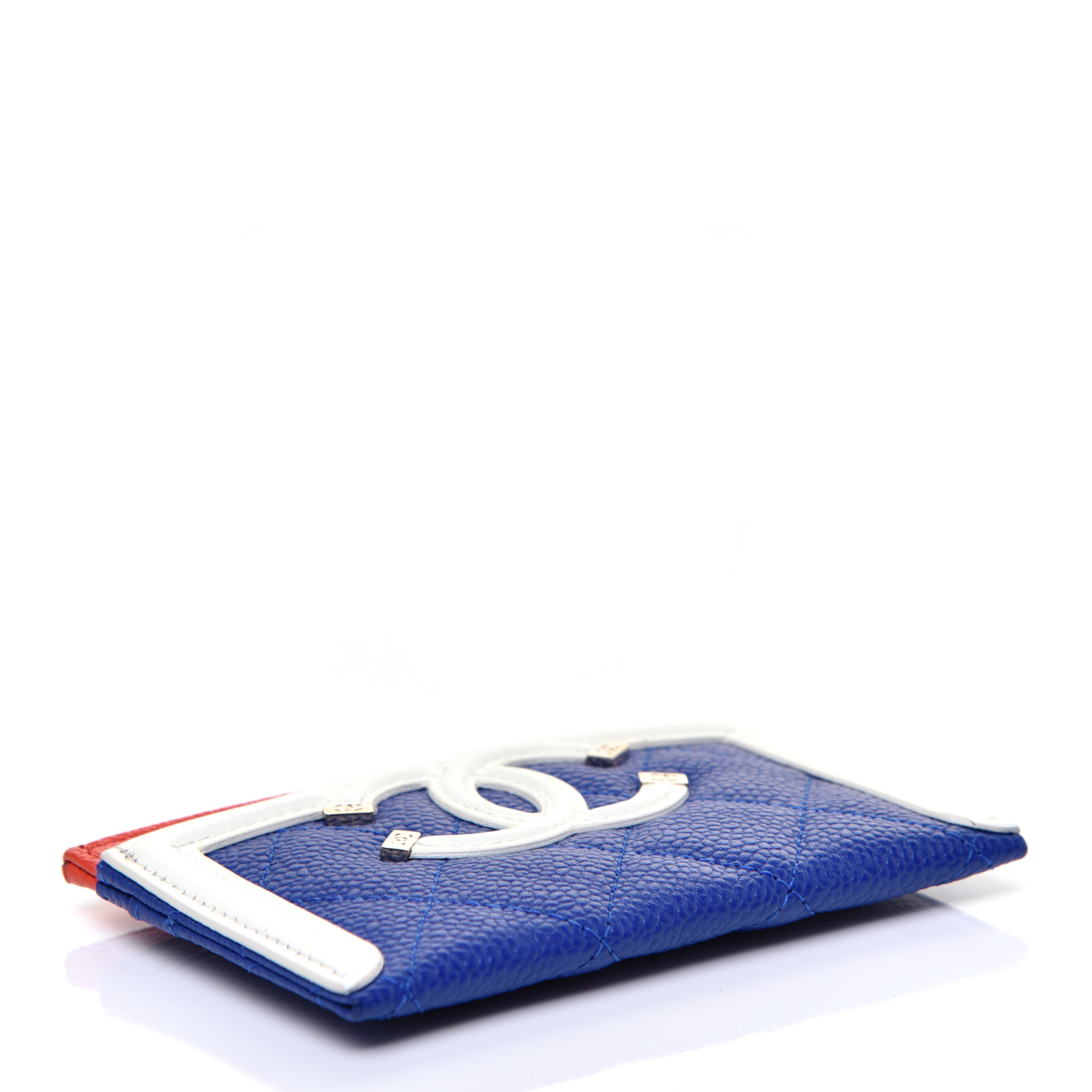 【CHANEL】FILIGREE CARD HOLDER カードホルダー CHANEL Caviar Quilted Filigree Card Holder Blue White Red