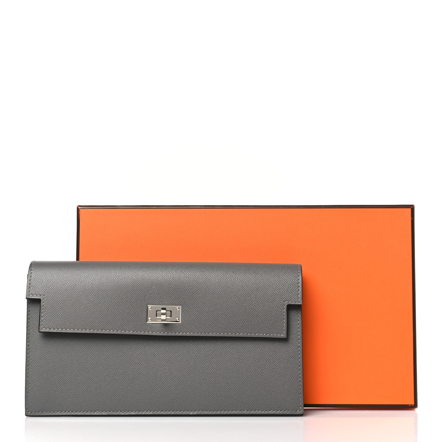 【HERMES】Kelly Pocket Slim wallet Gris Meyer 人気色☆ Brand New ( Rank N ) HERMÈS Kelly Pocket Long wallet Gris
