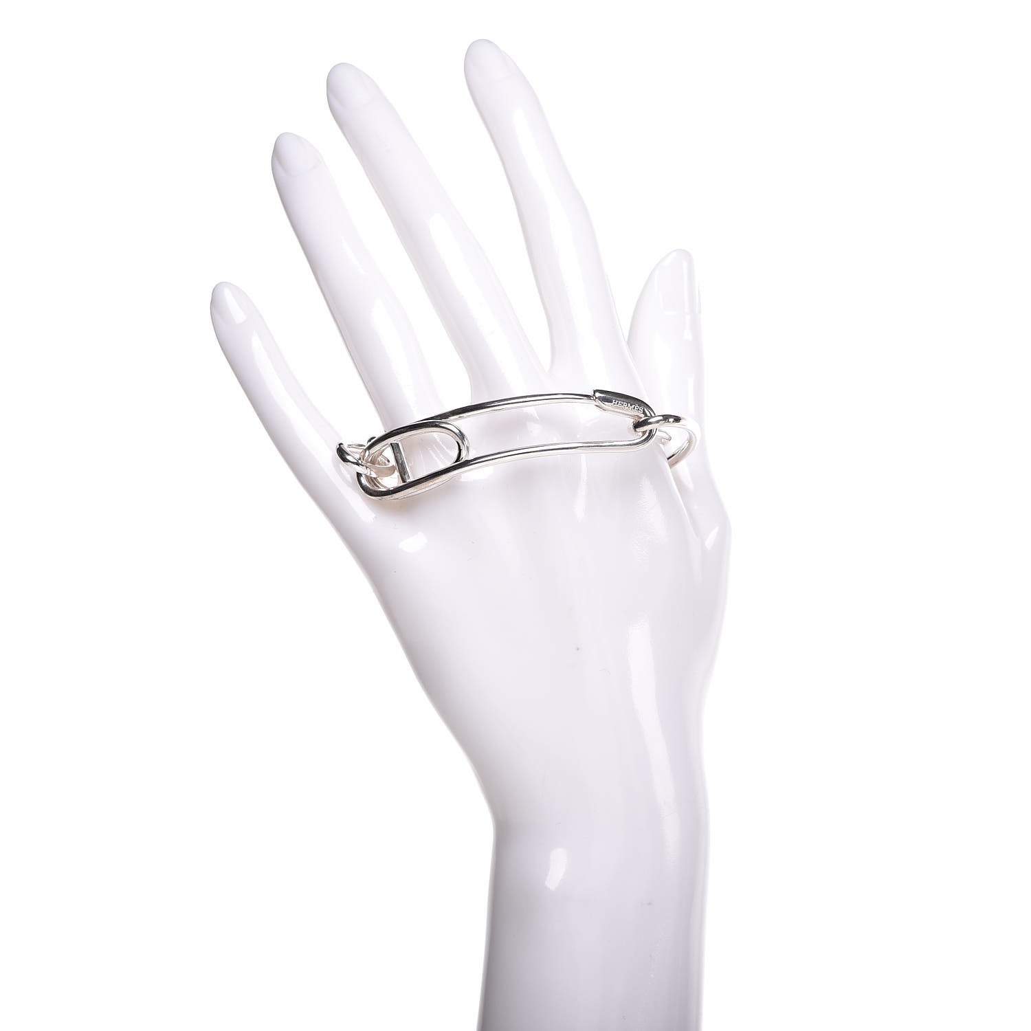 HERMES MINICLOUS\"PUNK\"SILVER BANGLE（XL） HERMES MINICLOUS