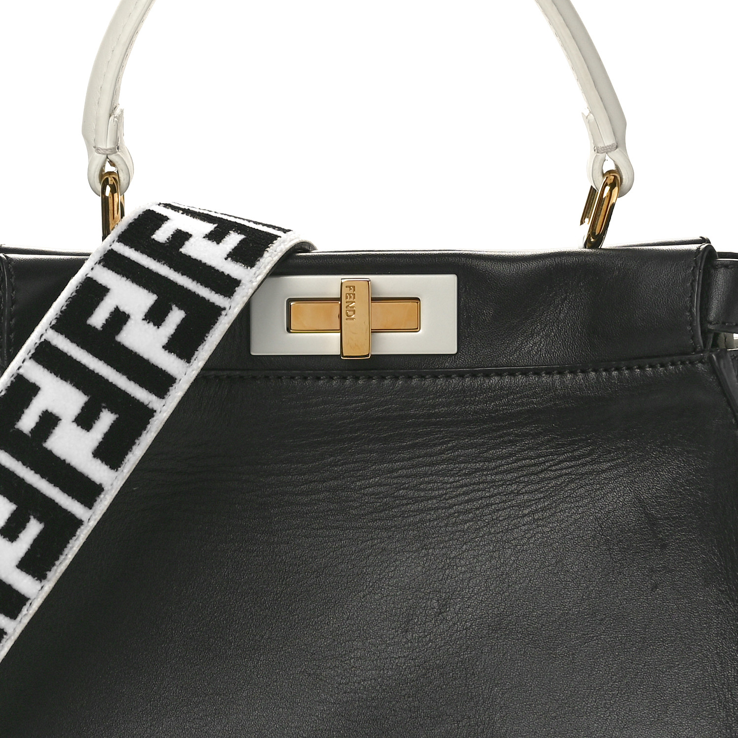 FENDI Vitello Century Velvet F is Fendi FF Medium Peekaboo