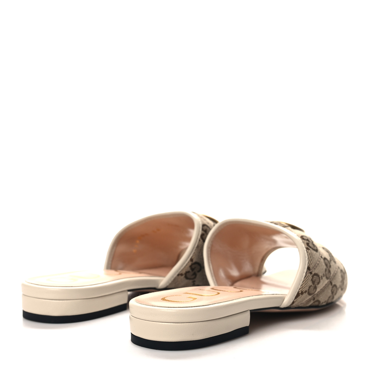 GUCCI Monogram Matelasse Diagonal GG Marmont Flat Slide