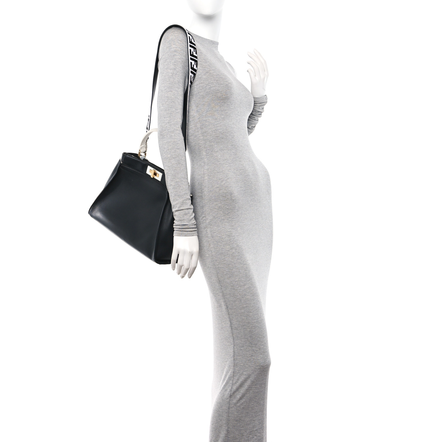 FENDI Vitello Century Velvet F is Fendi FF Medium Peekaboo