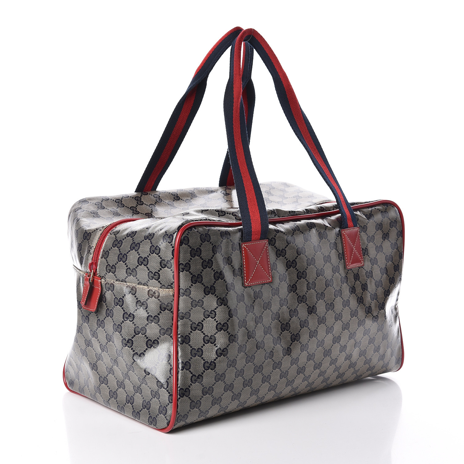 GUCCI Crystal Monogram Web Medium Collapsible Carry On Duffle Navy ...