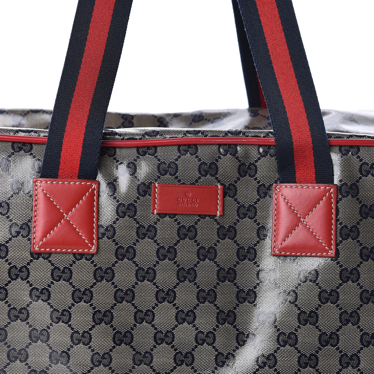GUCCI Crystal Monogram Web Medium Collapsible Carry On Duffle Navy ...