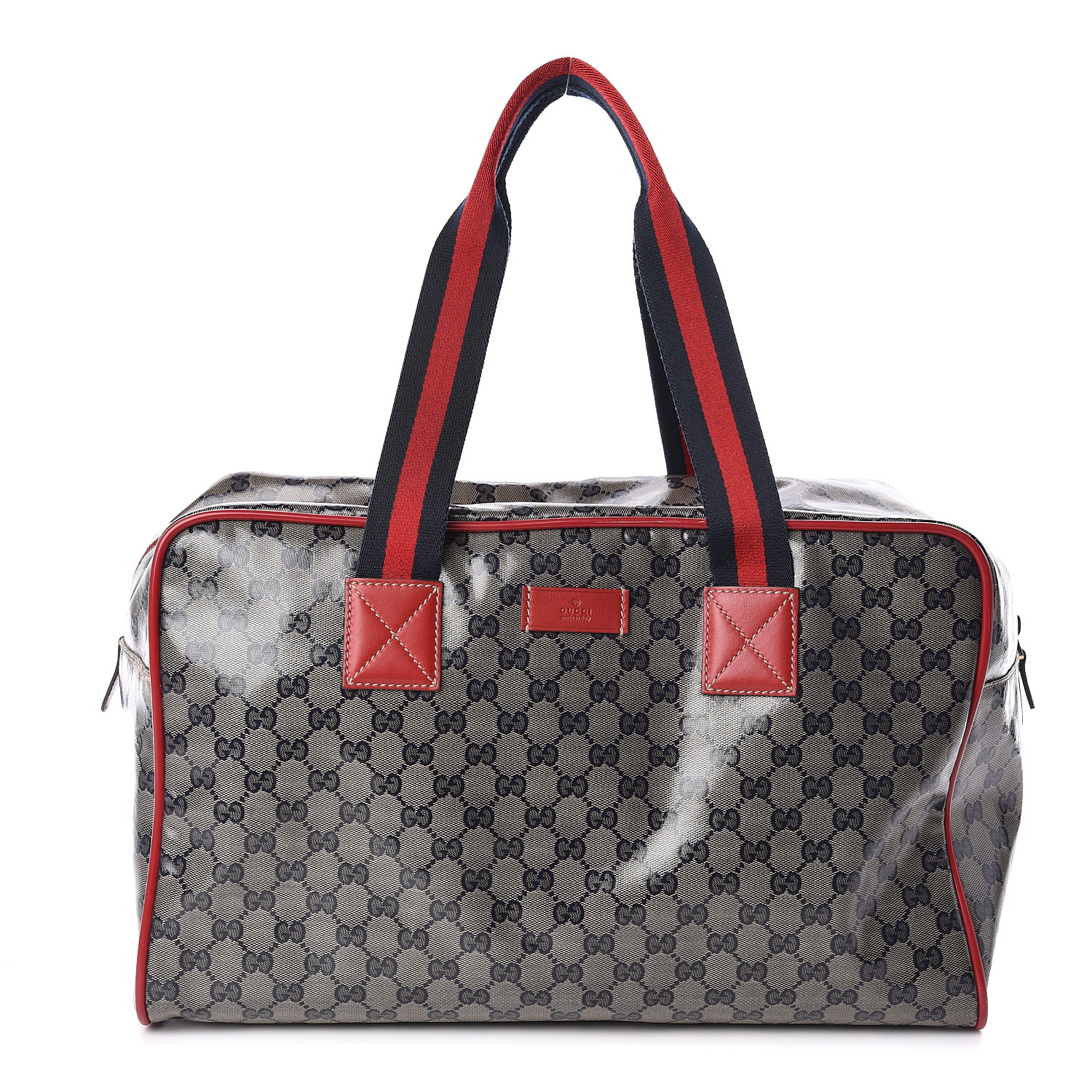 GUCCI Crystal Monogram Web Medium Collapsible Carry On Duffle Navy ...