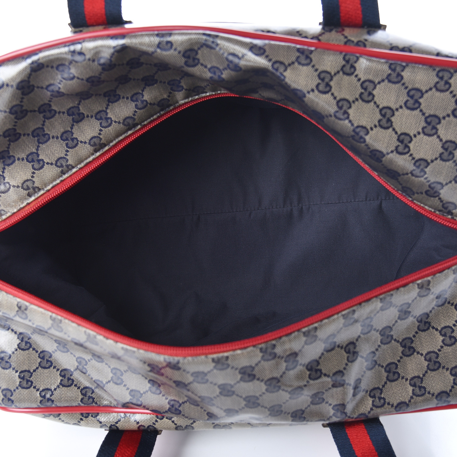 GUCCI Crystal Monogram Web Medium Collapsible Carry On Duffle Navy ...