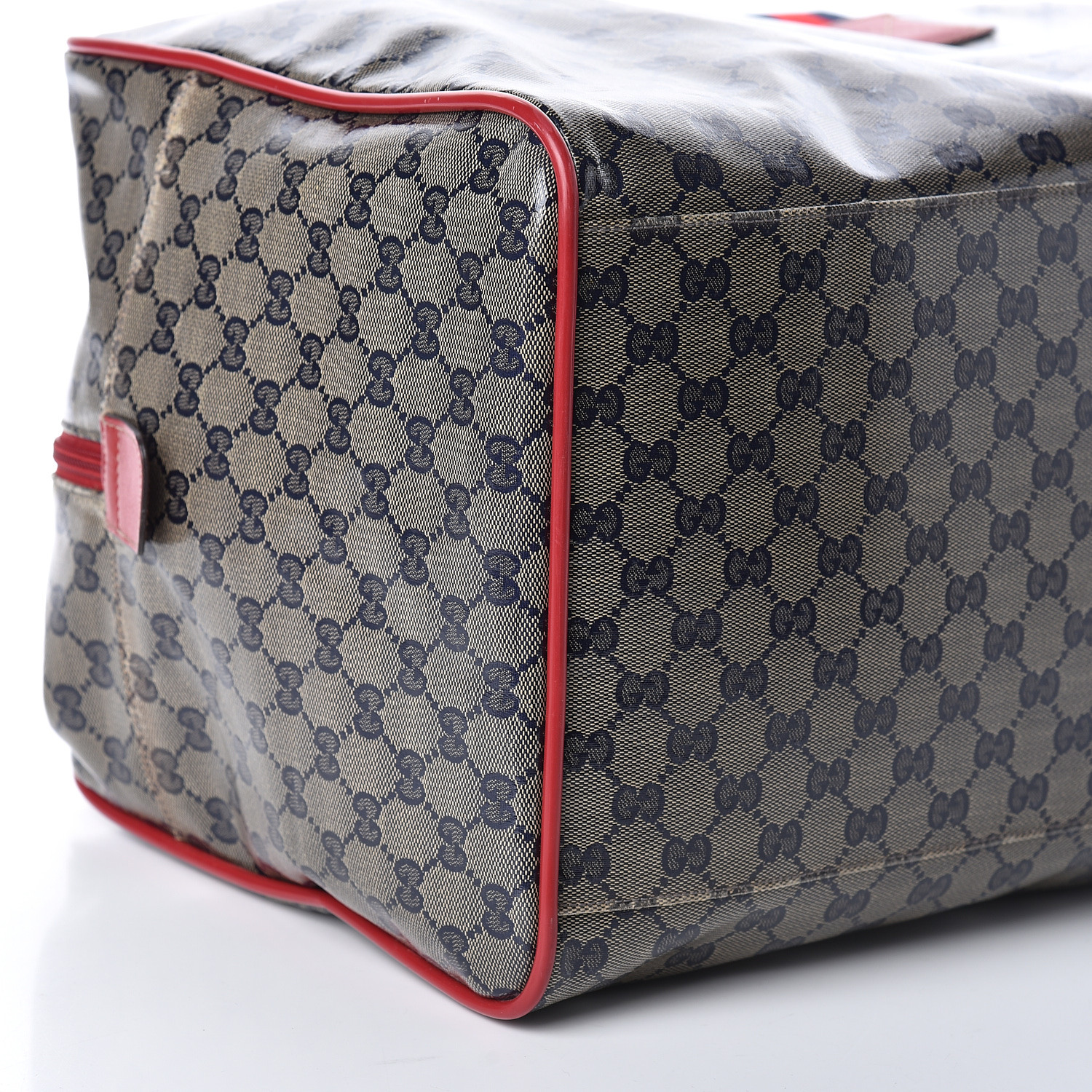 GUCCI Crystal Monogram Web Medium Collapsible Carry On Duffle Navy ...