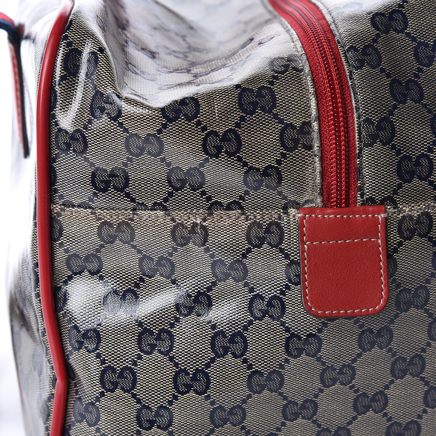 GUCCI Crystal Monogram Web Medium Collapsible Carry On Duffle Navy ...