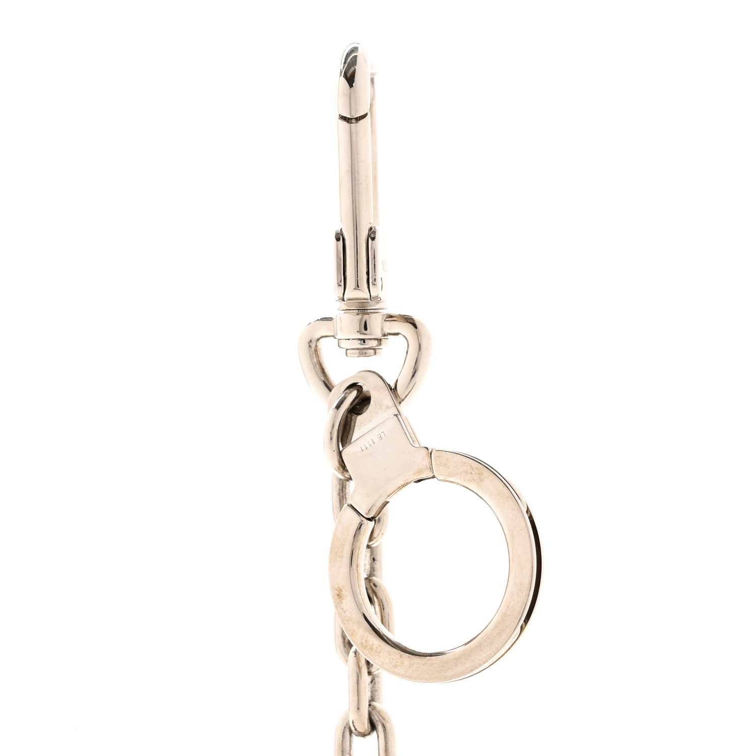 LOUIS VUITTON LV Initials Key Chain Holder Silver 1695907