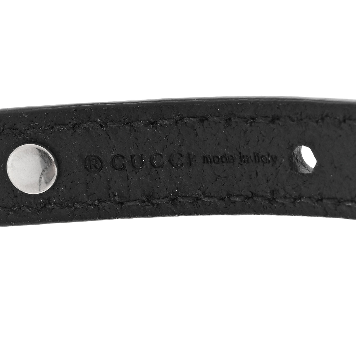 GUCCI Calfskin Metal Studded Choker Black 1696429 | FASHIONPHILE