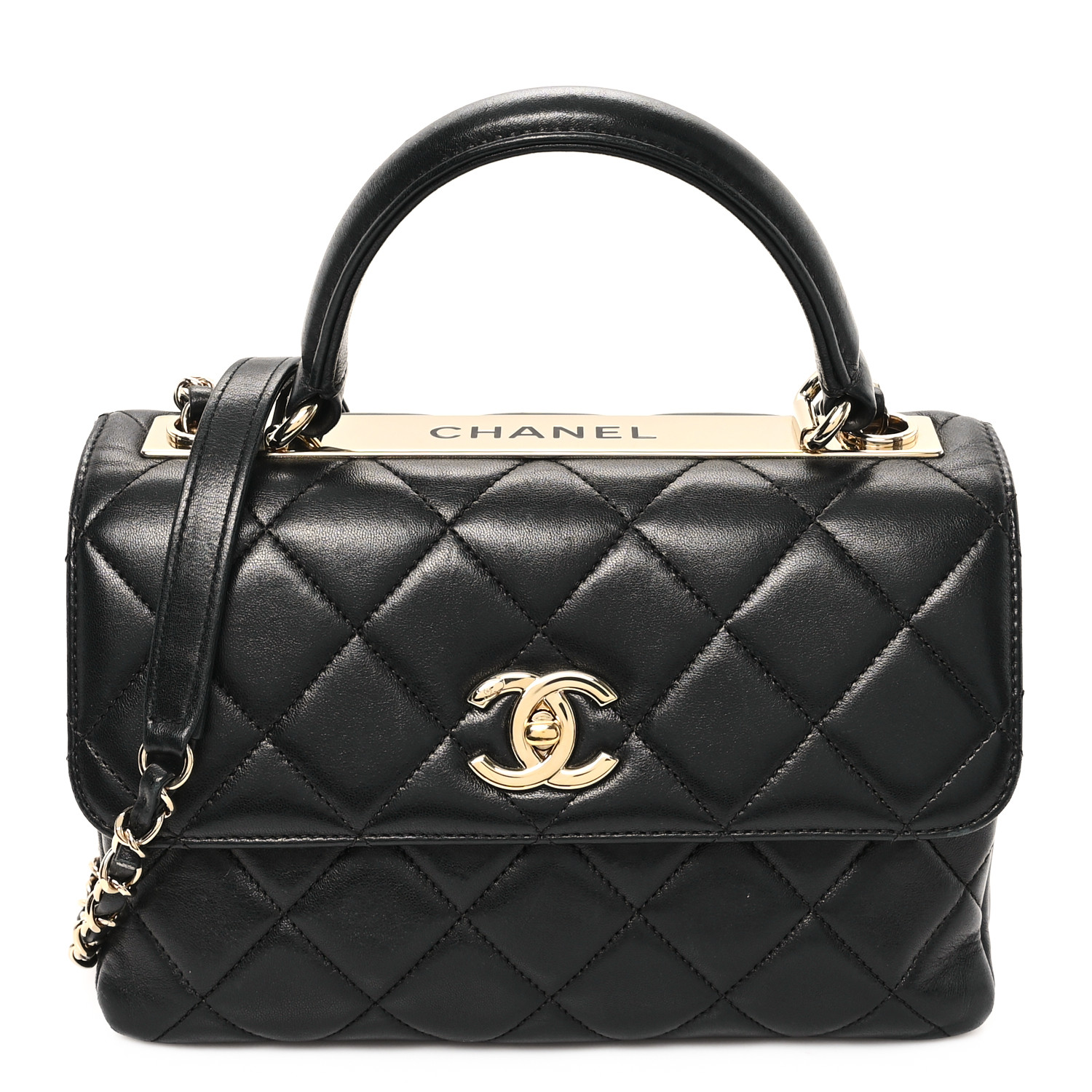 ショルダーバッグ・ポシェット × ヴィンテージ(中古) Chanel Lambskin Trendy CC Small CHANEL Lambskin Quilted Small Trendy CC Dual Handle Flap Bag