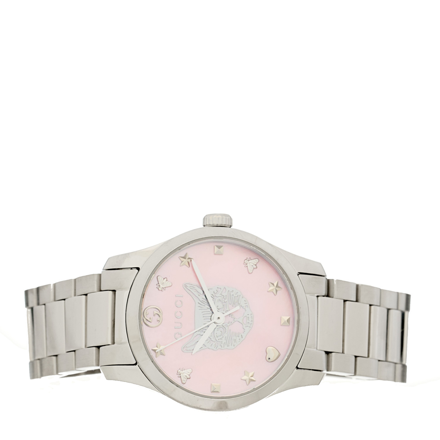 GUCCI Stainless Steel Pink Mother of Pearl 27mm G-Timeless