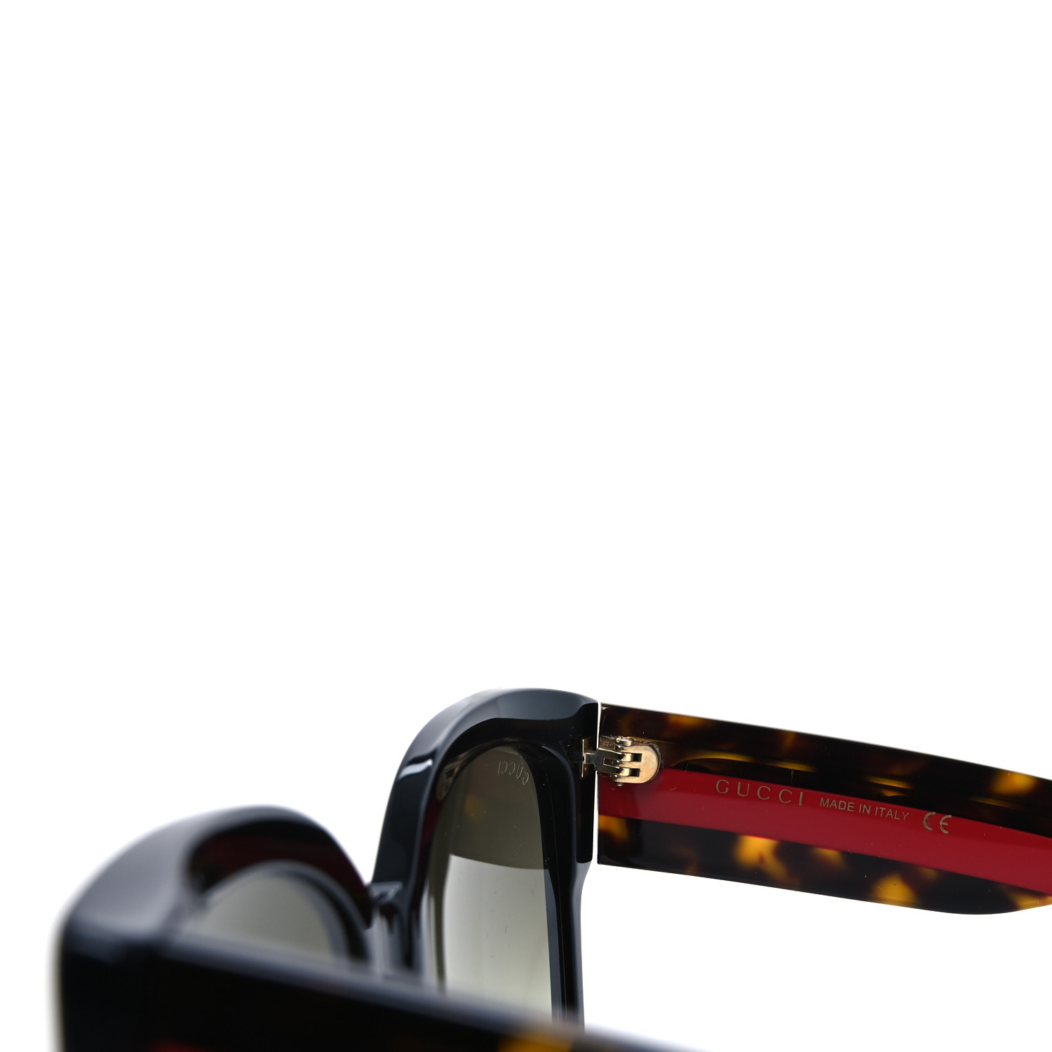 GUCCI Acetate Square Frame Web Sunglasses GG0059S Black