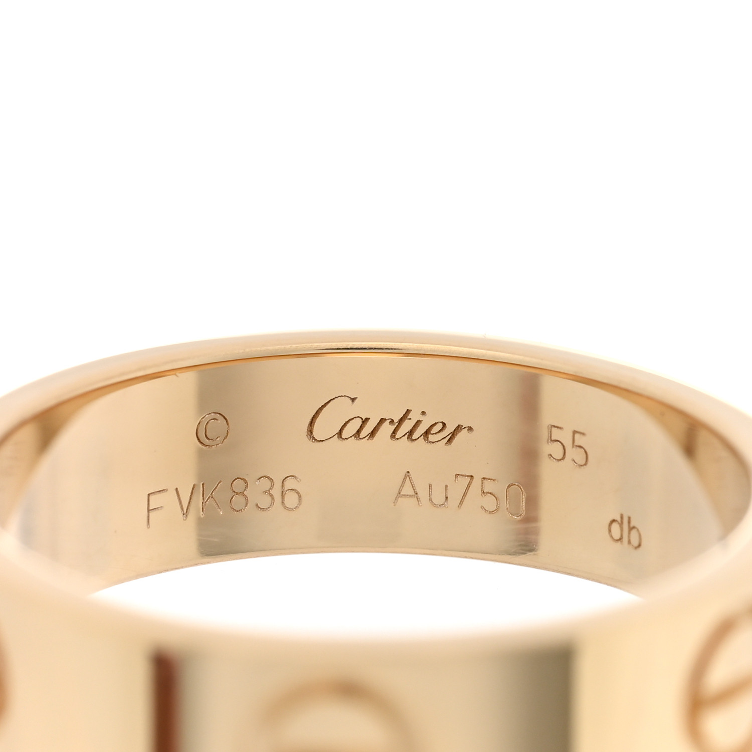 CARTIER 18K Yellow Gold 5.5mm LOVE Ring 55 7.25 1696615