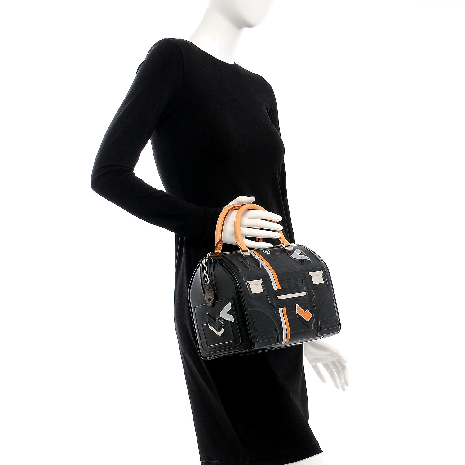 LOUIS VUITTON Epi Spaceship Embossed Speedy 25 Black 205312
